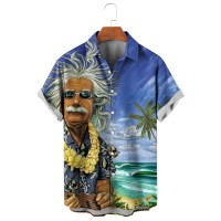 Men's Fun Hawaiian Surf Art Short Sleeve Shirt