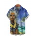 Men's Fun Hawaiian Surf Art Short Sleeve Shirt