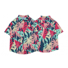 Full-Print Coconut Tree Printing Men's Hawaiian Short Sleeve Shirt