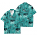 Vintage Style Green And Coconut Tree Printing Men's Short Sleeve Shirt