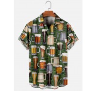 Men's Hawaiian Party Beer Short Sleeve Shirt
