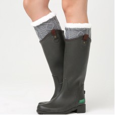 Unisex Winter Plus Velvet Knitting Knee Ankle Calf Warmer Pads Wool Warm Boots Deco Skirt Tube Socks